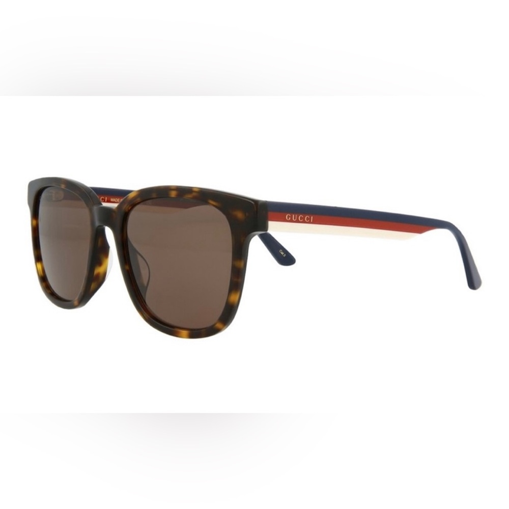 NWT Authentic Men's GUCCI Square Frame Sunglasses- Havana Blue